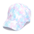 Kids baseball cap featuring pink and blue tie-dye pattern with white butterfly prints - 52-54cm / 13# Tie-Dye Butterfly