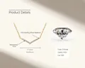 Collana a V in argento S925 con moissanite 1mm colore D VVS1, larghezza 17,6 mm - Oro - Lettera V (0.07ct)