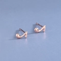 Minimalist s925 silver eighth note stud earrings in elegant rose gold finish - Music Note / Rose Gold