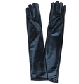 Women's 43cm black shiny patent leather opera gloves for cosplay and evening dresses - 43cm / Black