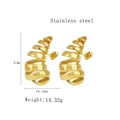 Golden stainless steel croissant hoop earrings with dimensions and weight specs - Croissant/Spiral / Gold Pair