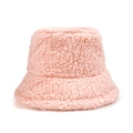 Winterlicher Fischerhut in zartem Rosa aus weichem Lammwollmaterial für Damen - M(56-58cm) / Rosa