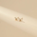 Exquisite golden butterfly stud earrings with sparkling cubic zirconia on a warm background - Gold Hollow Butterfly