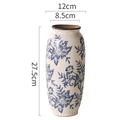 Vase aus blau-weißem Porzellan mit Eisriss-Glasur und Blumenmuster, Höhe 27,5 cm - 705 Blau und Weiß Eis Riss Vase
