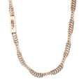 Collana da uomo in acciaio al titanio oro rosa con trama a onde irregolari - Oro Rosa (KN233281-KFC)