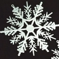 White plastic hexagonal snowflake ornament with top hanging hole for Christmas decor - 10cm White 12-petal Snowflake
