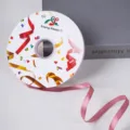 Rotolo di nastro in raso rosa, largo 1.1 cm e lungo 91 m, ideale per confezioni regalo. - 1.0cmx100 Iarda / Rosa loto