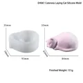 Detailed sleeping cat silicone mold for resin brush rest with precise measurements - D4061-Sleeping Cat Silicone Mold