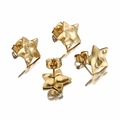 Pendientes de estrella en acero de titanio chapado en oro de 18k con textura martillada para DIY - Dorado