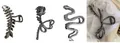 Y2K gunmetal grey shark clips in fishbone, rose, snake, and ribbon styles - Gunmetal 4-Piece Set