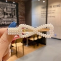 Elegant gold butterfly hair clip with white pearls for women hair styling accessory - 7# Pearl Bow Knot Duckbill Clip