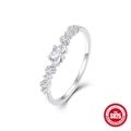 Elegante anello in argento sterling S925 con zircone a cuore e design a fiocco - US 7 / Oro Bianco #5 (Fiocco Cuore Zirconia)