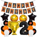 Basketball birthday party set with champion trophy balloon and happy birthday banner - 2nd Birthday Style