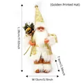 Statuetta di Babbo Natale in piedi con cappello dorato e abiti color oro champagne - Cappello Stampato Oro / Oro