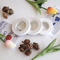Three rolls of white floral crepe paper tape for flower stem wrapping and handicraft making - Style 2 White