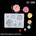 Molde de silicona 3D de 7 rosas para jabón DIY, chocolate y decoración de tartas de fondant - Transparente