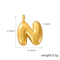 Golden balloon style letter N pendant necklace in polished copper finish - Letter N (D79-N)