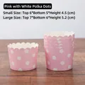 Set of 50 pink polka dot muffin paper cups with scalloped edges for baking - Pink Polka Dot