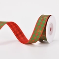 Christmas plaid ribbon with golden reindeer print on white spool for gift wrapping - Golden Reindeer / 2cm*10 Yards/Roll