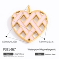 Pink heart-shaped woven pendant in 18k gold plated stainless steel, style PJ91467 - PJ91467 (Woven Heart Charm)