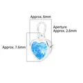 Light blue zircon heart pendant in S925 silver with 7.6mm height and 6mm width dimensions - Small (6mm) / Light Blue
