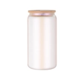 Sublimation 12oz gefrostetes Glas Mason Jar mit buntem Farbverlauf und Bambusdeckel - 16OZ Chamäleon - Rosa