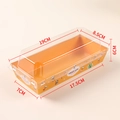 Orange disposable sandwich box with transparent lid, size 19x8.5x6cm for desserts - Large Rectangular Yellow Dog