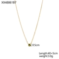 Detail showing 0.5cm olive green gemstone pendant on a 40+5cm 18K gold-plated chain - August-Peridot Green
