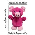Pink corduroy plush pig dog toy with squeaker, size 23x16cm for pet chewing and play - Red Pig