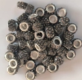Close-up of 7x12mm dark grey crystal encrusted large hole beads for DIY jewelry making - Smoke Gray