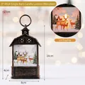 Bronzene Weihnachts-Stalllaterne mit Rentier-Dekor und flackerndem LED-Kerzenlicht-Effekt - Elch