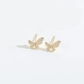 Chic golden butterfly stud earrings with sparkling rhinestones in a minimalist design - Butterfly (ES2818-3)