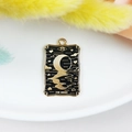 Dark style DIY tarot The Moon enamel rectangular pendant for jewelry making - The Moon