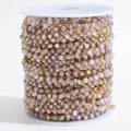 Colorful faceted crystal beads on 18k gold-plated stainless steel chain for jewelry making - 3.6mm (1m/Pack) / Gold Chain - Pink Purple