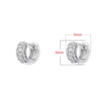 Dettaglio dimensioni 8mm x 9mm di orecchini huggie in argento con zirconi cubici - VE1456 (8mmx9mm) / Oro Bianco