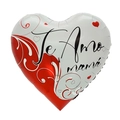 18-inch heart-shaped foil balloon with Te Amo Mamá text for Mother's Day party decor - 18 Inch Red White Stitching Heart I Love You Mom (TX097)