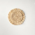 Bohemian round straw wall decoration with fringe edges in natural woven seagrass style - Water Hyacinth Tassel 25cm