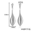 Orecchini pendenti a goccia in acciaio inossidabile argento con misure e dimensioni - Stile Goccia (ER-1662) / Argento
