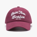 Berretto da baseball bordeaux con ricamo 3D bianco Bean Town Boston sul davanti - Rosa Rosso
