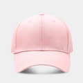 Close-up of pink cotton baseball cap showing twill fabric texture and reinforced stitching - Adjustable / Light Pink