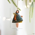 Christmas angel metal ornament in green dress with gold wings for tree decor - Green Iron Angel Hanging Ornament