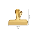 Golden T-shaped stainless steel food sealer clip with 7.8cm base and brushed texture - Medium / Gold