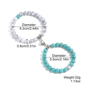 Magnetic heart couple bracelets with white and turquoise textured stone beads - White and Green Turquoise Magnetic Bracelet Set