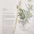 Minimalist spiral acetate hair pin in cream marble finish on a lifestyle background - Creamy Marble (14#)