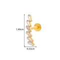G23 titanium gold curved bar piercing with white zircon bird motif 1.49cm length - Six-Stone Curved Style - Gold (T2523-9#金)