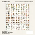 Vintage PET sticker book set with 20 sheets featuring floral and nature motifs - Graceful Plants