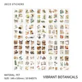 Set de carnets d'autocollants PET vintage de 20 feuilles aux motifs floraux - Plantes Gracieuses