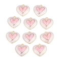 Ciondoli a cuore in smalto rosa e bianco con bordo dorato per gioielli DIY - Bianco