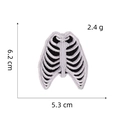 Punk skeleton rib cage embroidered patch for DIY clothing, 6.2cm x 5.3cm skull badge - Style 8# (Human Ribcage)