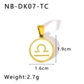 Pendentif Balance en acier doré avec incrustation de nacre blanche et hauteur 1,9cm - Balance (NB-DK01-TC)